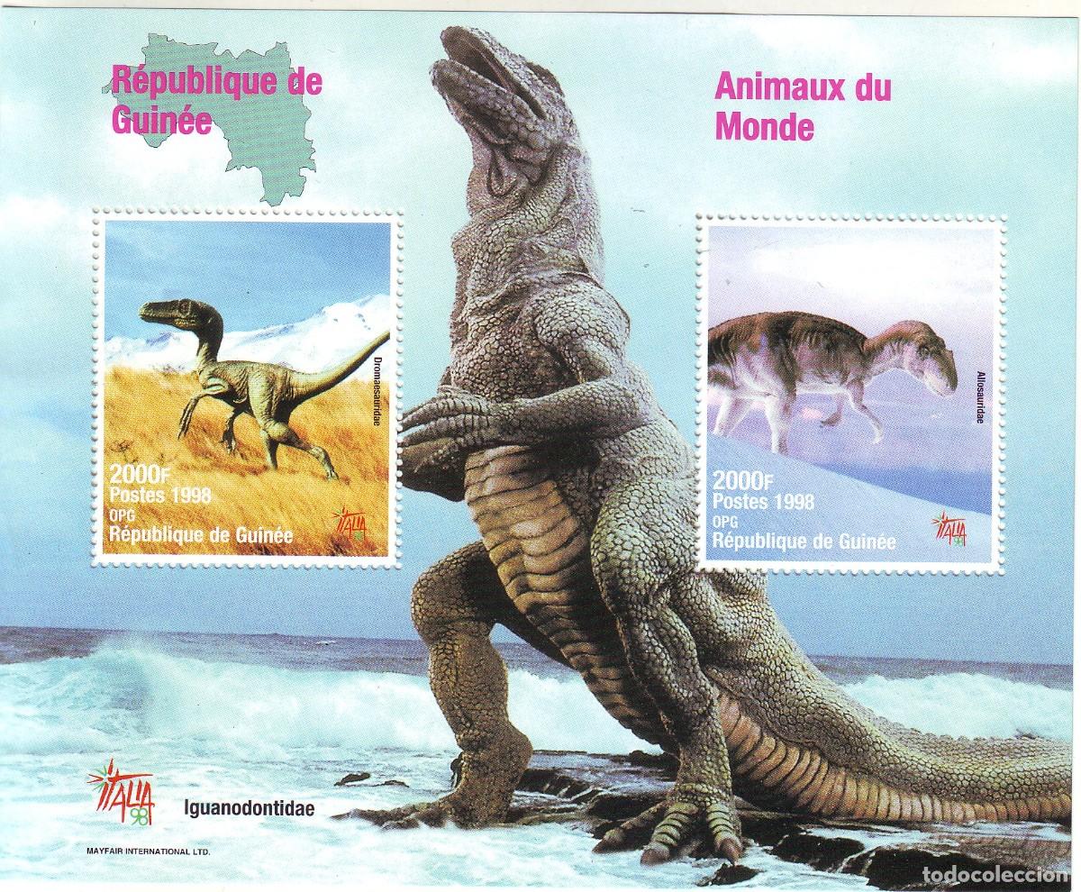 Sellos: HOJA BLOQUE DINOSAURIOS DE GUINEA - Foto 1