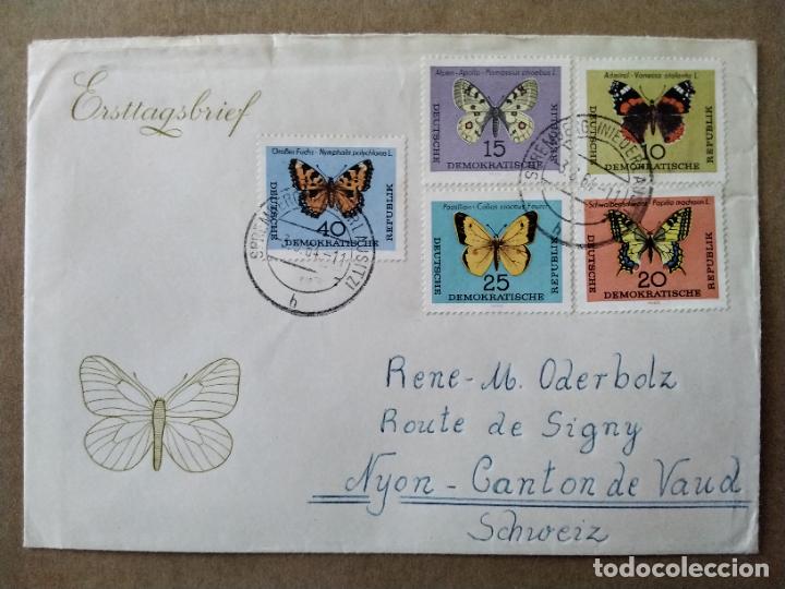 Timbres: mariposas CIRCULADA 1964 de stremberg ALEMANIA A NYON SUIZA