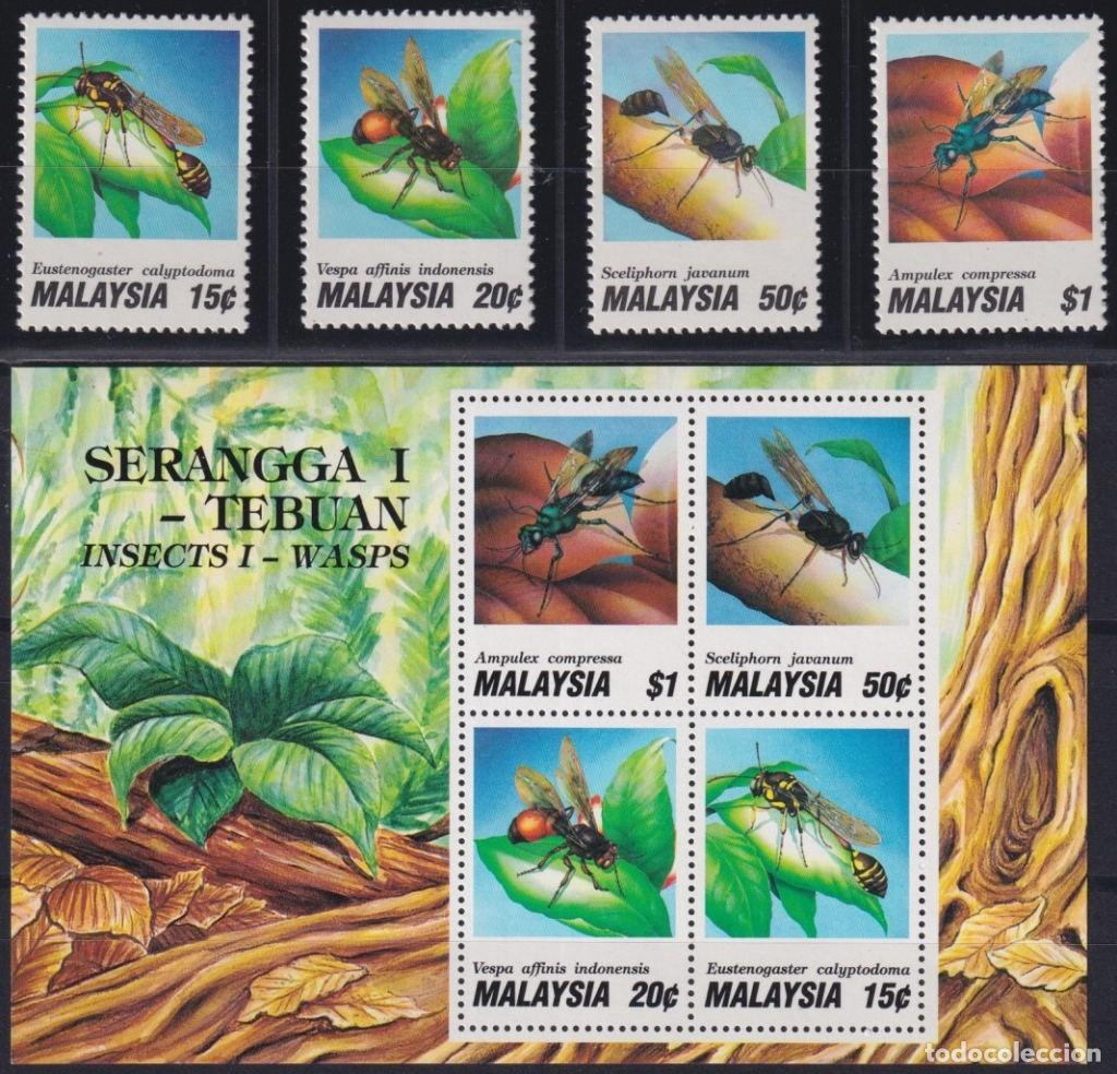 Briefmarken: F-EX35475 MALAYSIA MNH 1991 WILDLIFE INSECTS WASPS ENTOMOLOGY.