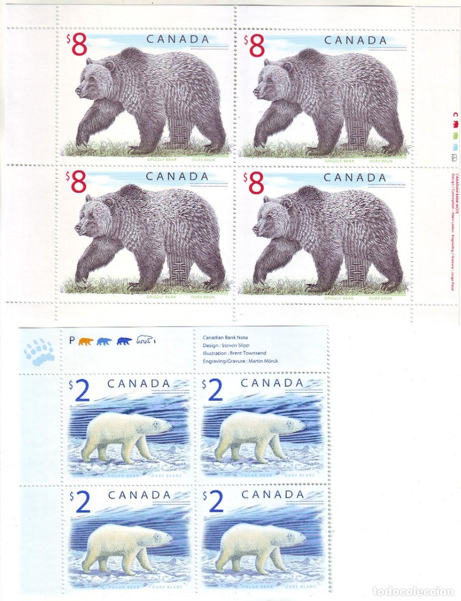 Sellos: DOS BLOQUES SELLOS DE CANAD&Aacute; OSOS - Foto 1