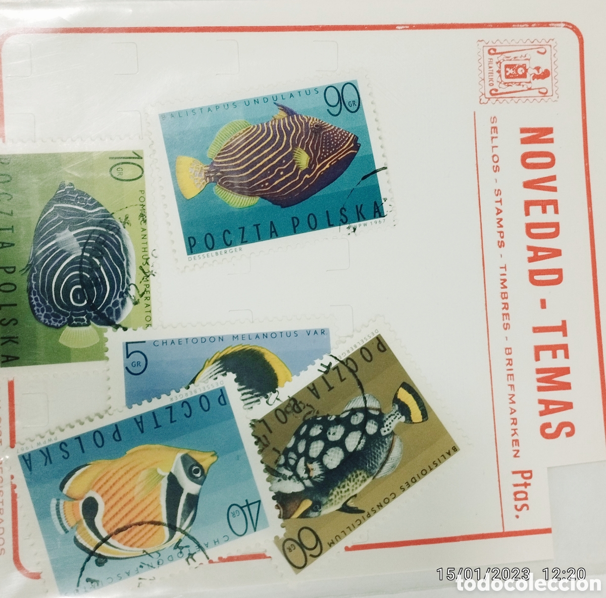 Selos: 25 sellos peces en bl&iacute;ster