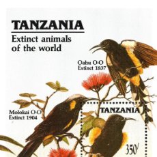 Sellos: TANZANIA. AVES / BIRDS. ANIMALES EXTINTOS / EXTINCT ANIMALS OF THE WORLD. 1990.. Lote 400929249