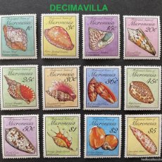 Sellos: FAMA232, MICRONESIA, FAUNA MARINA, CONCHAS, 1989, 101/12. Lote 400960524