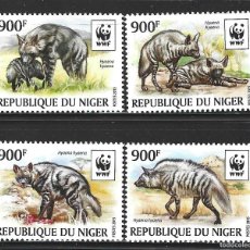 Sellos: NIGER 3067/70** - AÑO 2015 - FAUNA - ANIMALES SALVAJES - HIENAS. Lote 401209839