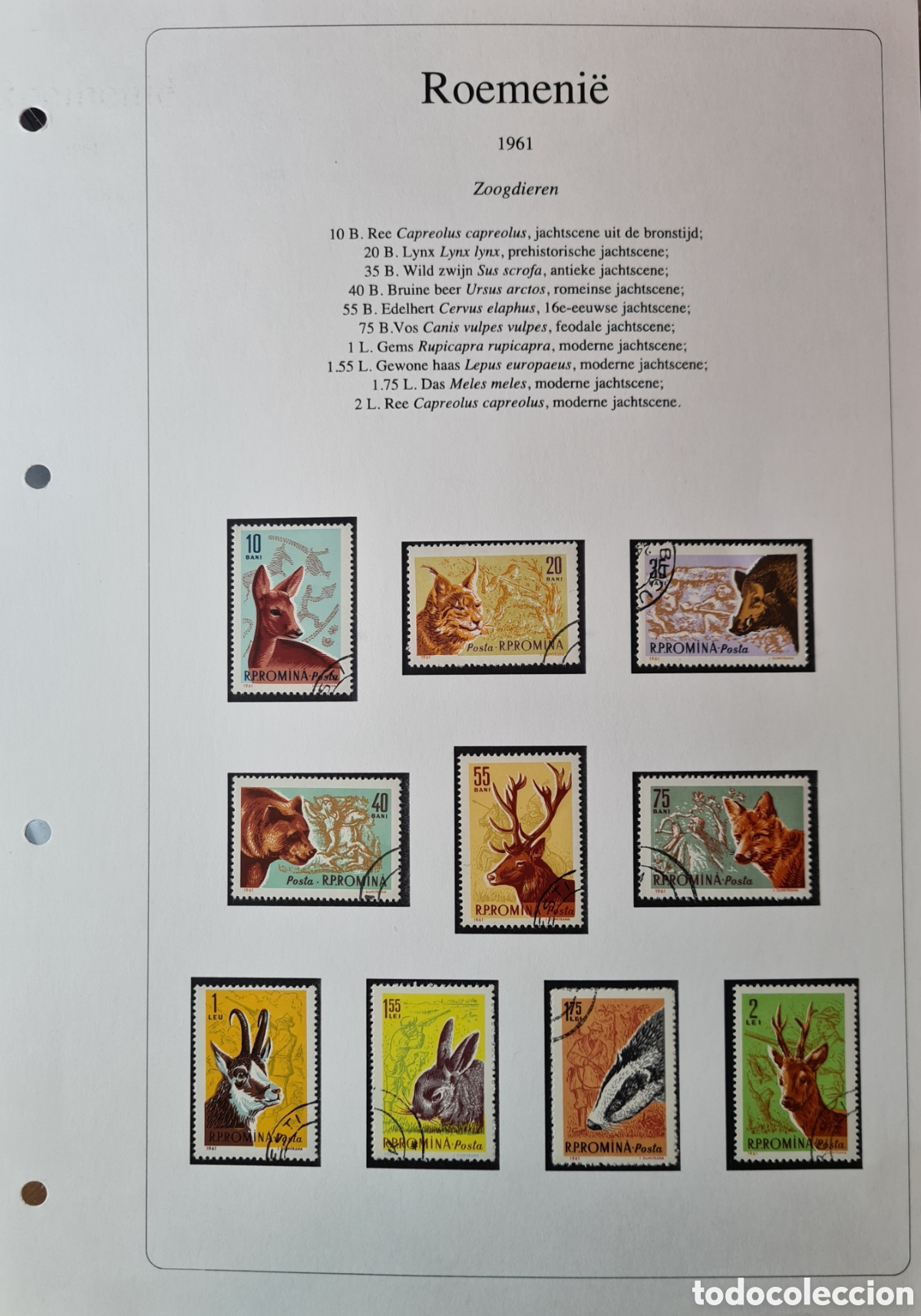 Sellos: Sellos de Fauna de Ruman&iacute;a de 1961