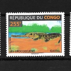 Sellos: CONGO 1996, SERIE IVERT 1018/20 - TEMA FAUNA - REPTILES - COCODRILOS . MNH.