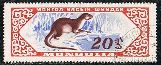 Sellos: Mongolia Ivert n&ordm; 153, nutria, usado - Foto 1