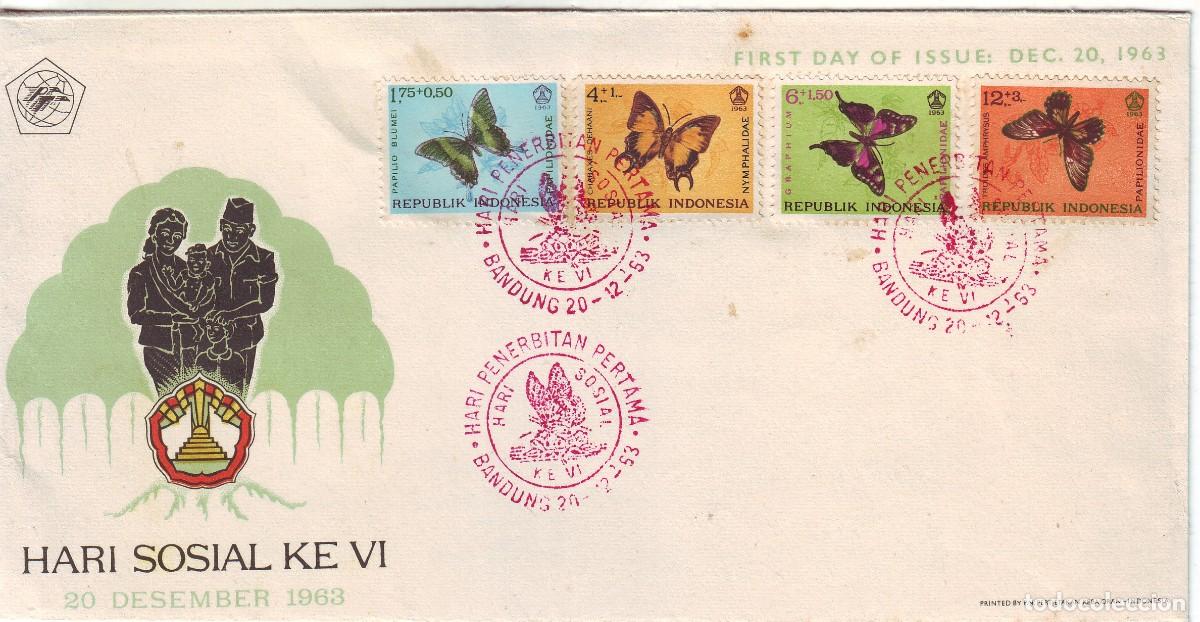 Sellos: SOBRE DE INDONESIA CON MARIPOSAS - Foto 1