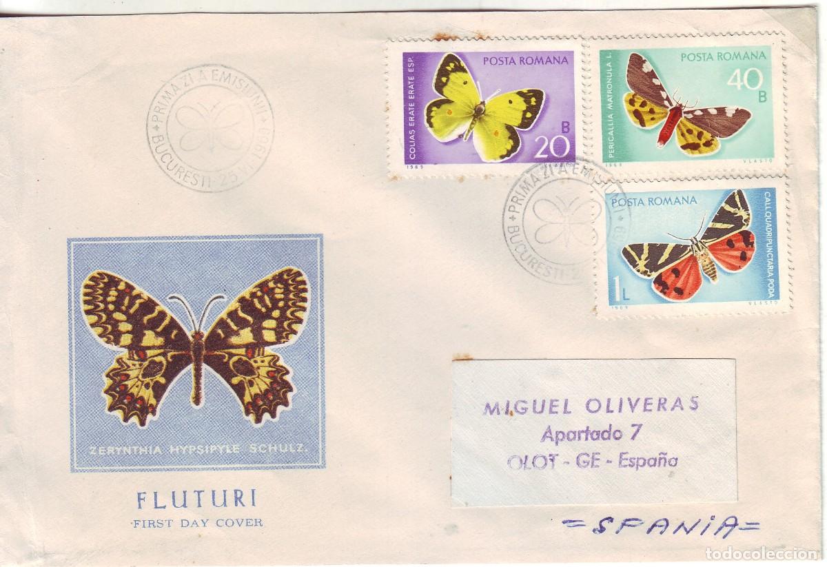 Sellos: SOBRE DE RUMANIA DE MARIPOSAS - Foto 1