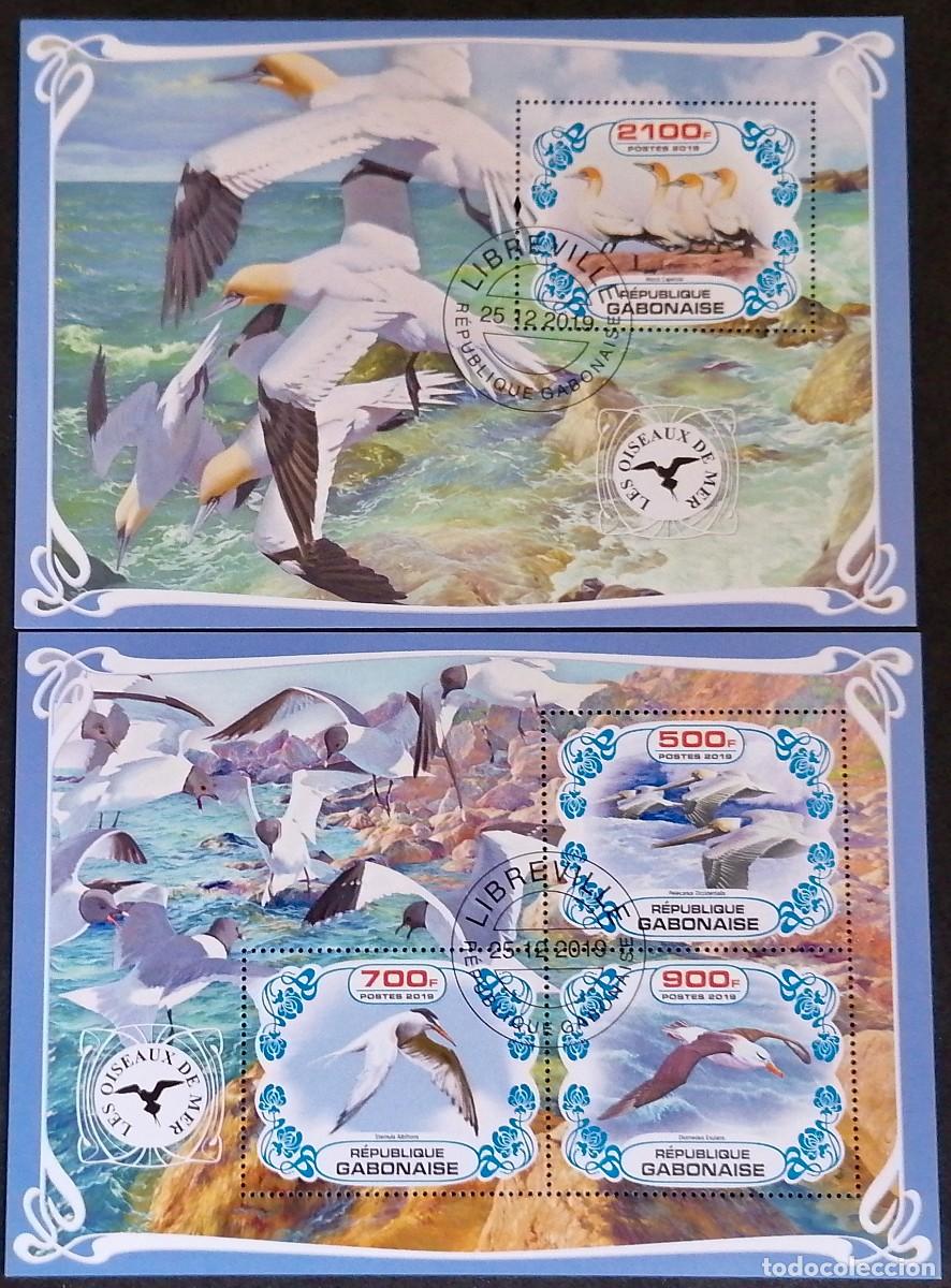 Sellos: GAB&Oacute;N 2019 - HB AVES DE MAR . - Foto 1
