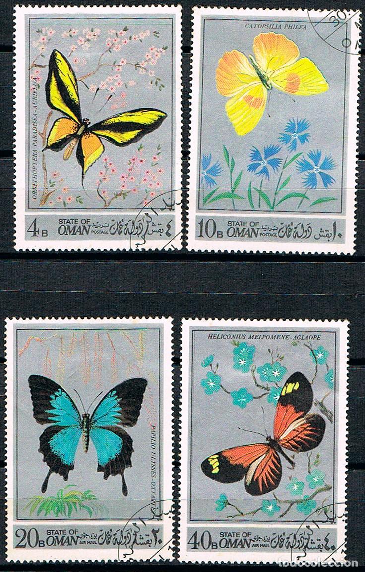 Sellos: Om&aacute;n, mariposas, usado (22) - Foto 1