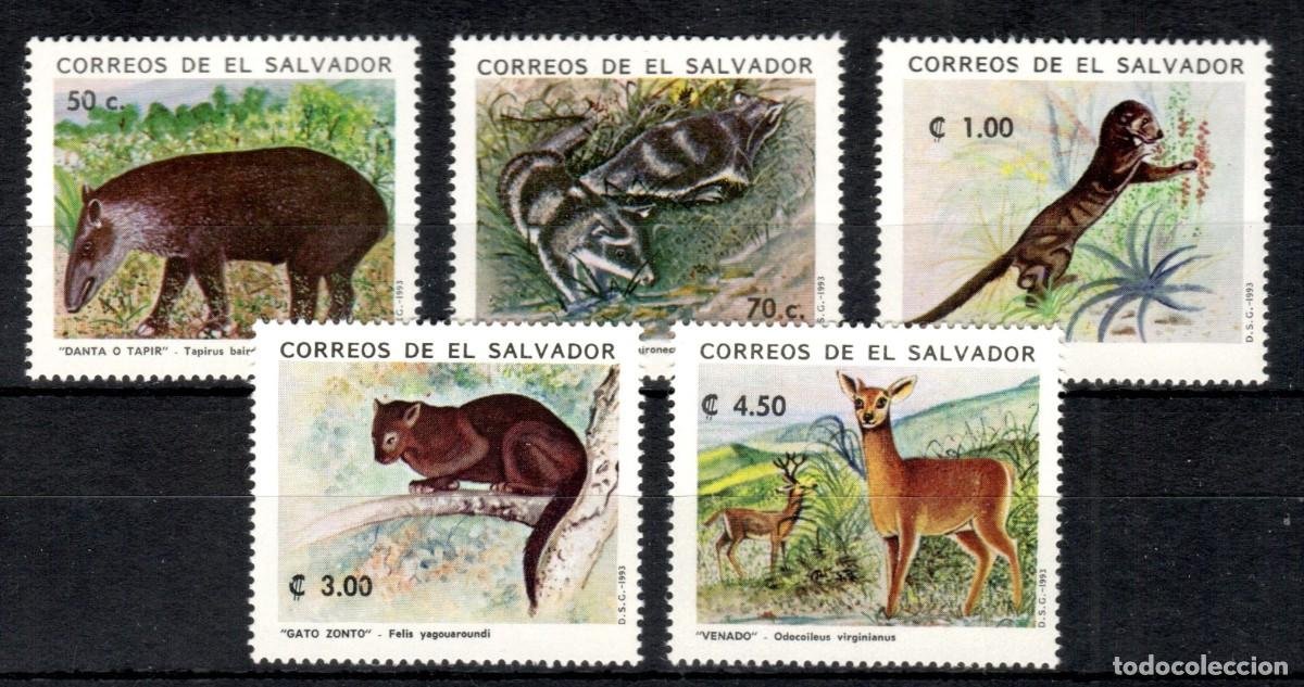 el salvador. mamíferos / mammals. 1993. 5 s. - Buy Stamps about fauna