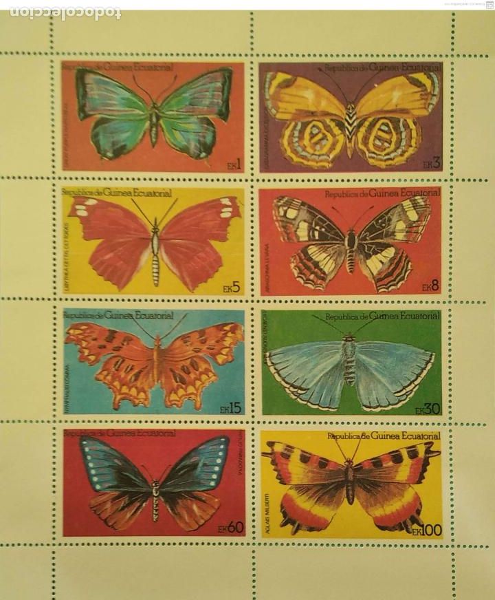 Sellos: Guinea Ecuatorial. 125 Mariposas (8 Valores). 1979. Sellos nuevos, sin dentar.y numeraci&oacute;n Yvert.
