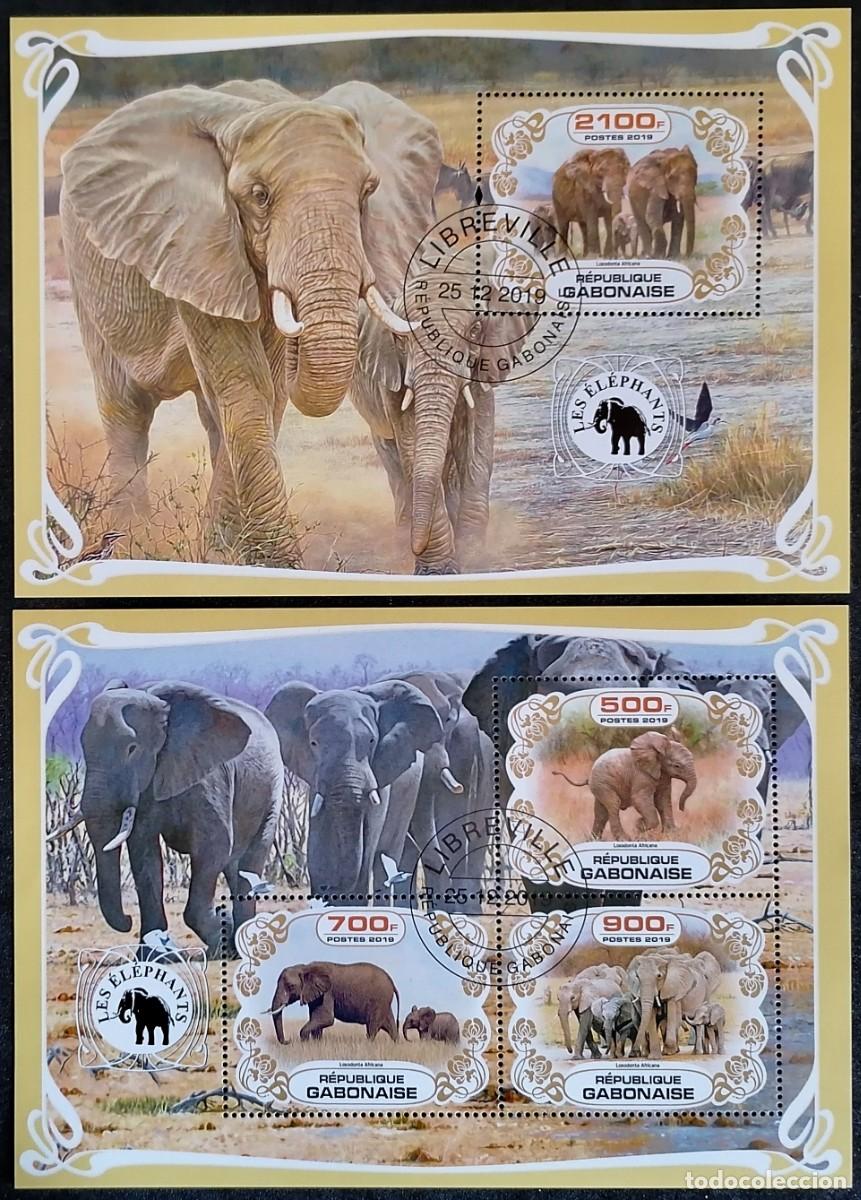 Sellos: GAB&Oacute;N 2019 - HB ELEFANTES . - Foto 1