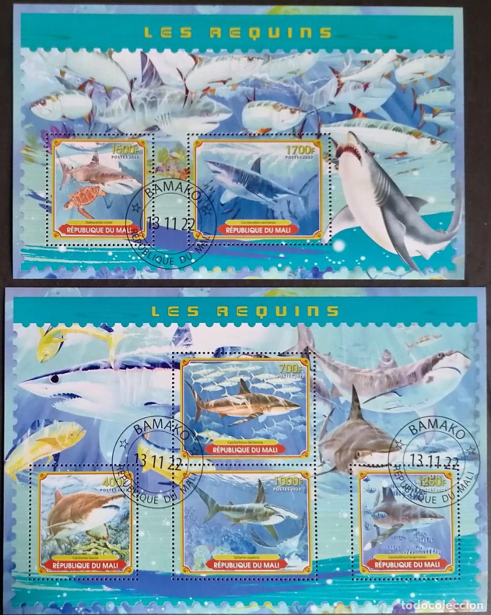 Sellos: MALI 2022 - HB TIBURONES . - Foto 1