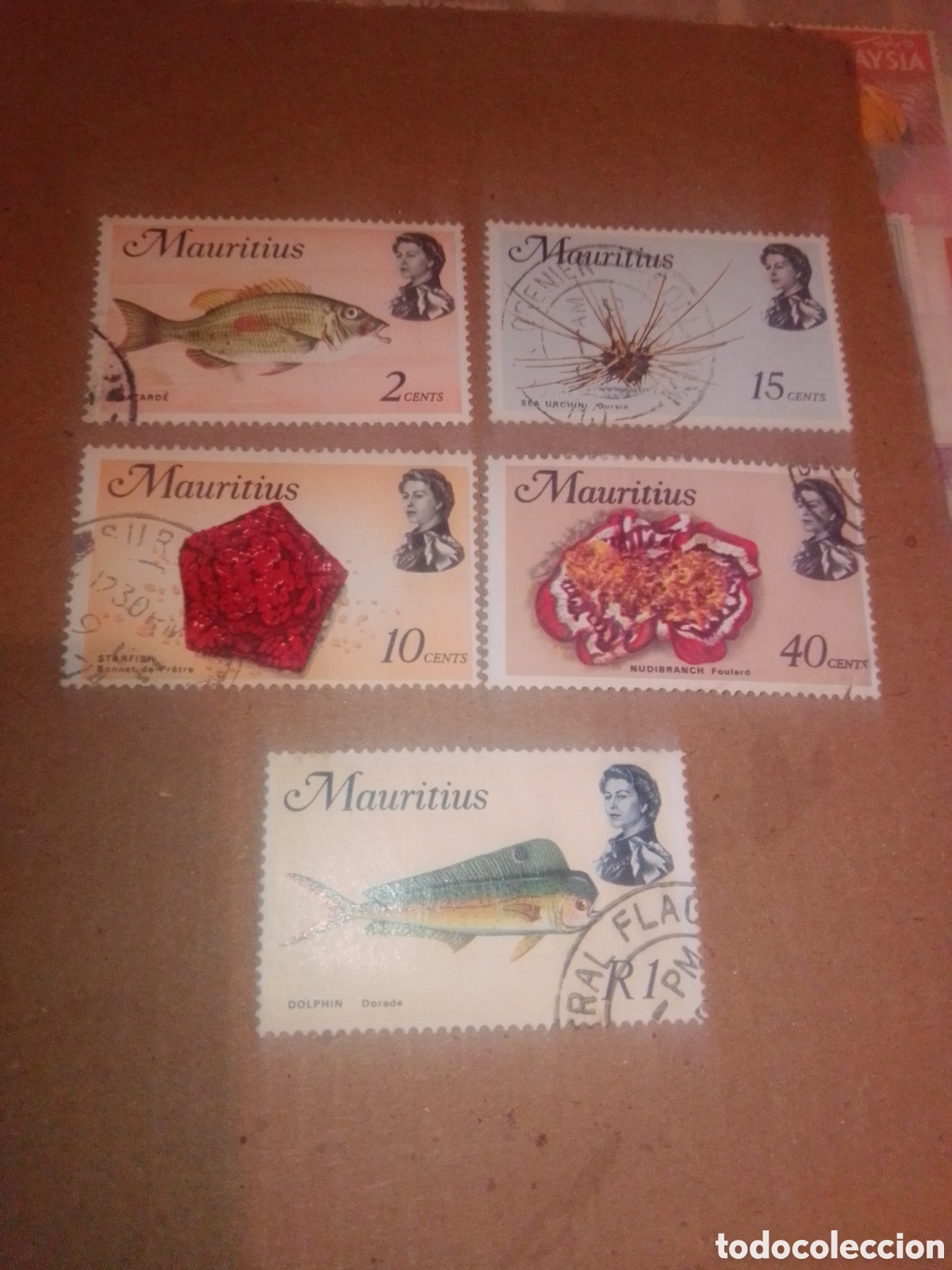Sellos: Peces Mauricio Isabel II - Foto 1