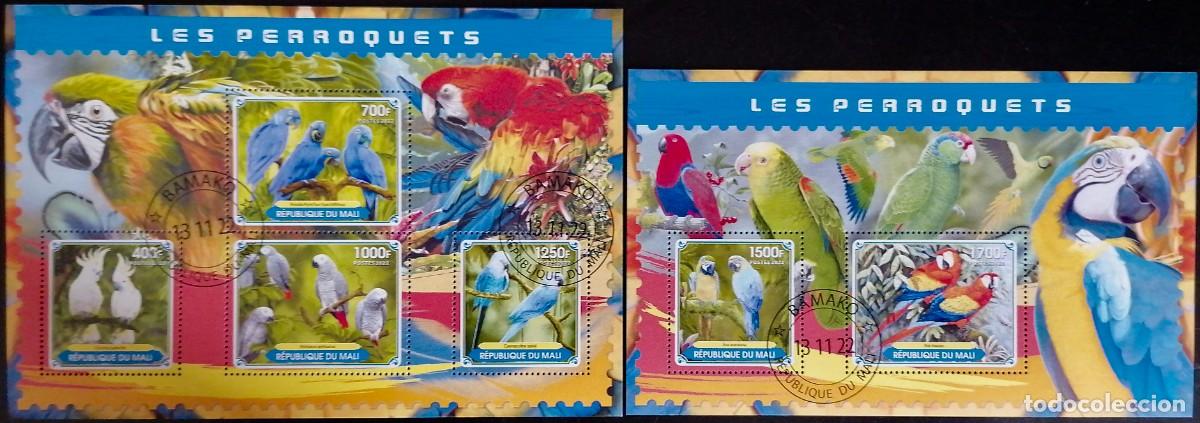 Sellos: MALI 2022 - 2 HB LOROS . - Foto 1