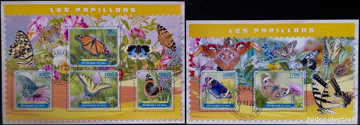 Sellos: MALI 2022 - 2 HB MARIPOSAS . - Foto 1