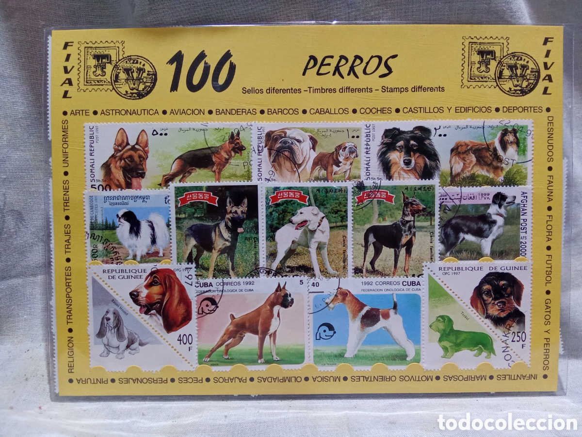 Sellos: CONJUNTO 100 SELLOS DE PERROS - Foto 1