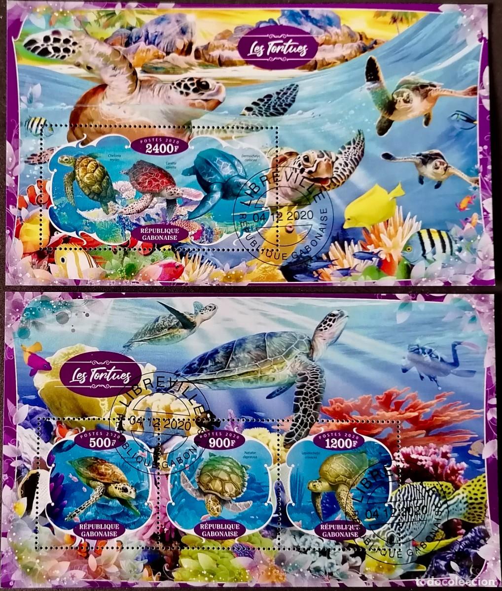 Sellos: GABON 2020 - 2 HB TORTUGAS . - Foto 1
