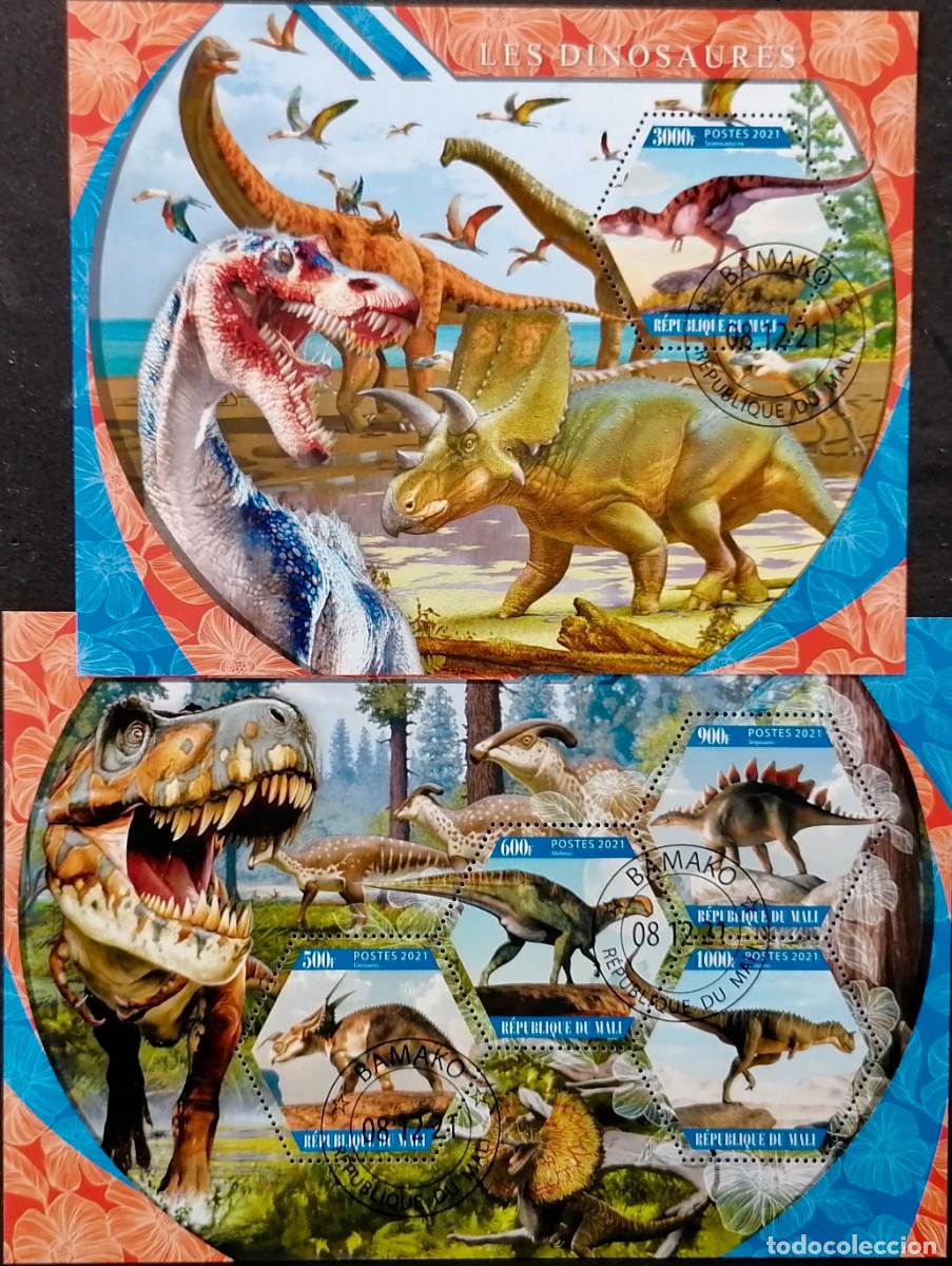 Sellos: MALI 2021 - 2 HB DINOSAURIOS . - Foto 1