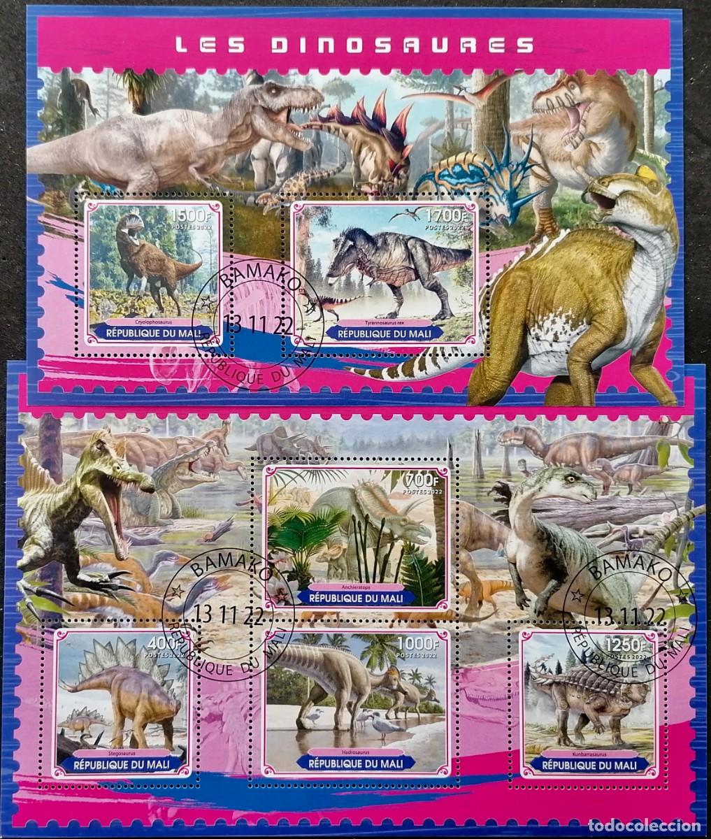 Sellos: MALI 2022 - 2 HB DINOSAURIOS . - Foto 1