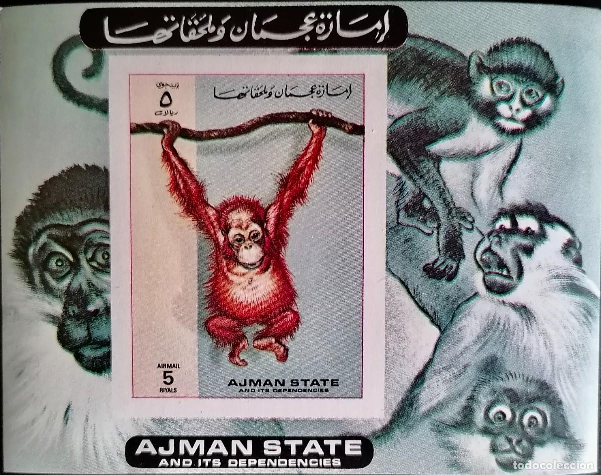 Sellos: AJMAN 1973 - HB PRIMATES . - Foto 1