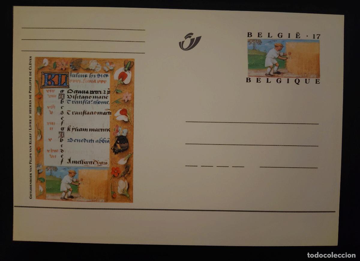 Sellos: B&eacute;lgica completo postal Libro de Horas Felipe Cl&eacute;veris julio X