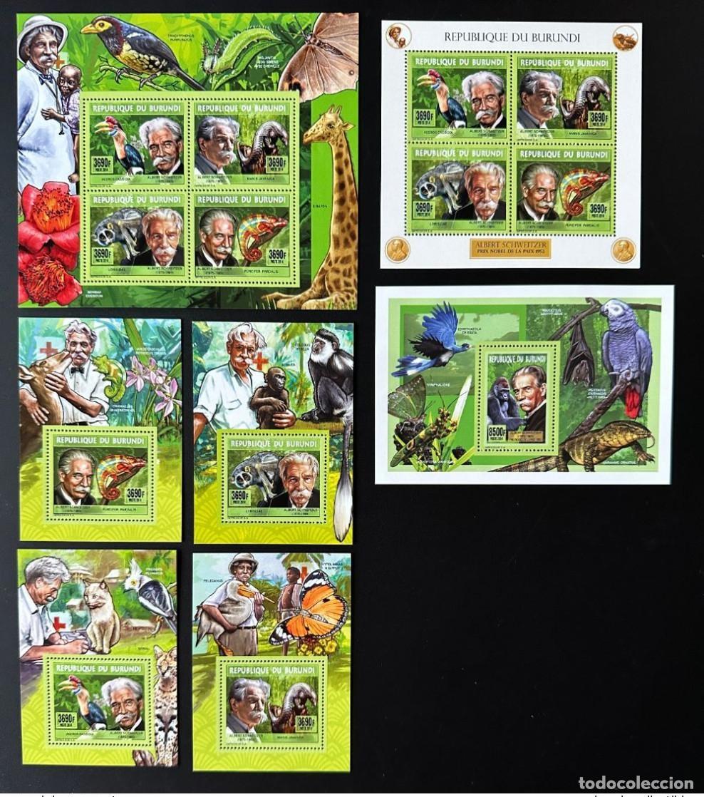 Sellos: Burundi 2014/2015 Mi. 3526 - 3529 Bl. 523 526 Albert Schweitzer Premio Nobel