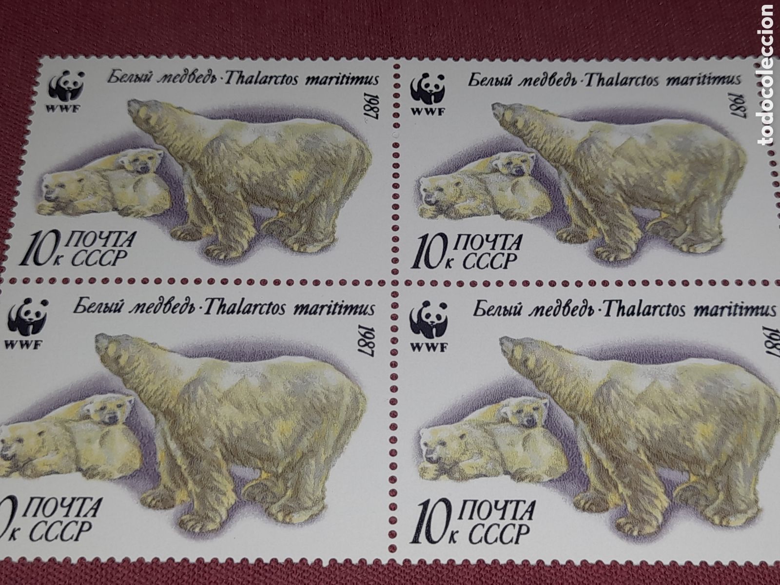 Sellos: Sello Rusia (1/4v) (URSS,CCCP) nuevo 1987. Proteccion naturaleza. Fauna artica. Oso polar. Osepno