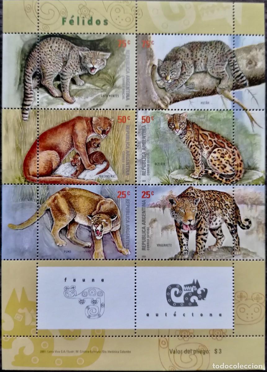 Sellos: ARGENTINA 2001 - HB FELINOS .
