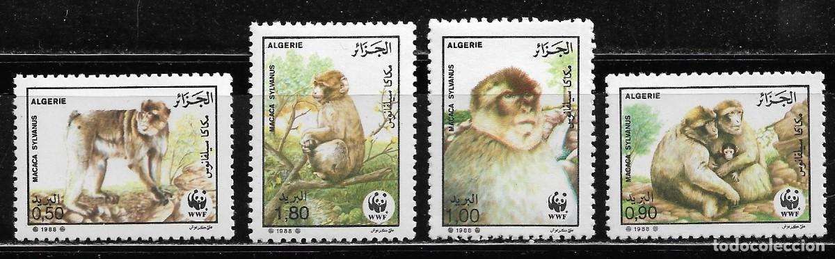 Sellos: ARGELIA 1988, SERIE Ivert 928/31 - TEMA FAUNA - PRIMATES. MNH.