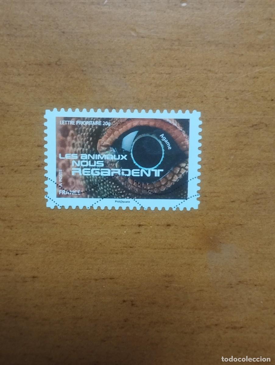 Sellos: 22.04/ Francia. Autoadhesivo. Sello en usado. Reptiles