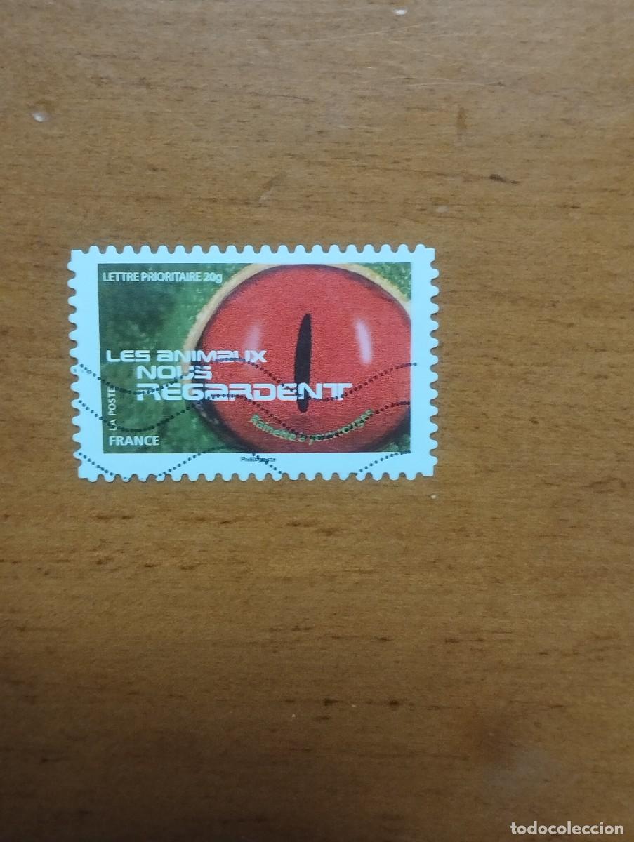 Sellos: 22.04/ Francia. Autoadhesivo. Sello en usado. Reptiles