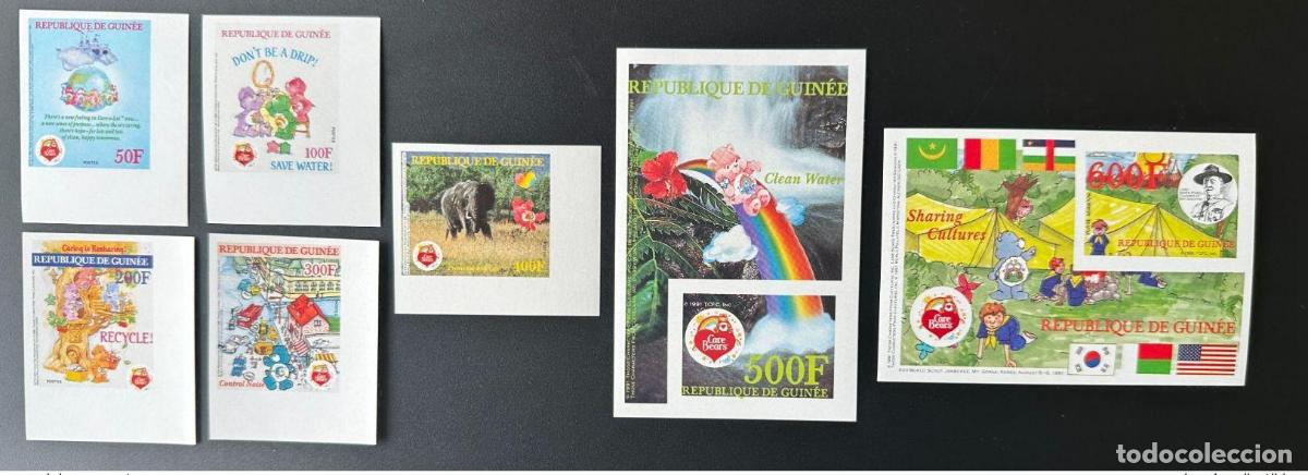 Sellos: Guinea 1991 Mi. 1359 1363B Bl. 408 409B ND IMPERF Elephant Wildlife Scouting
