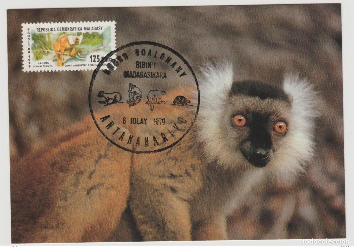 Sellos: Madagascar 1979 Mi. 847 Mapa M&aacute;xima fauna de l&eacute;mures y Akomba