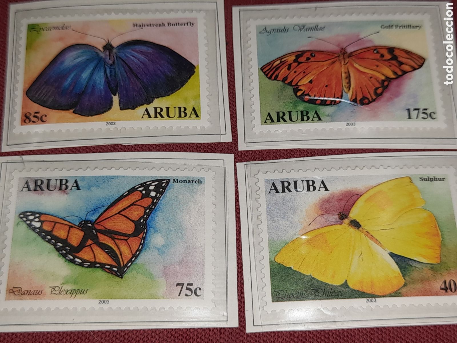 Sellos: Sello Aruba nuevo 2003. Mariposas. Polillas. Insectos. Fauna. Animales. Naturaleza.