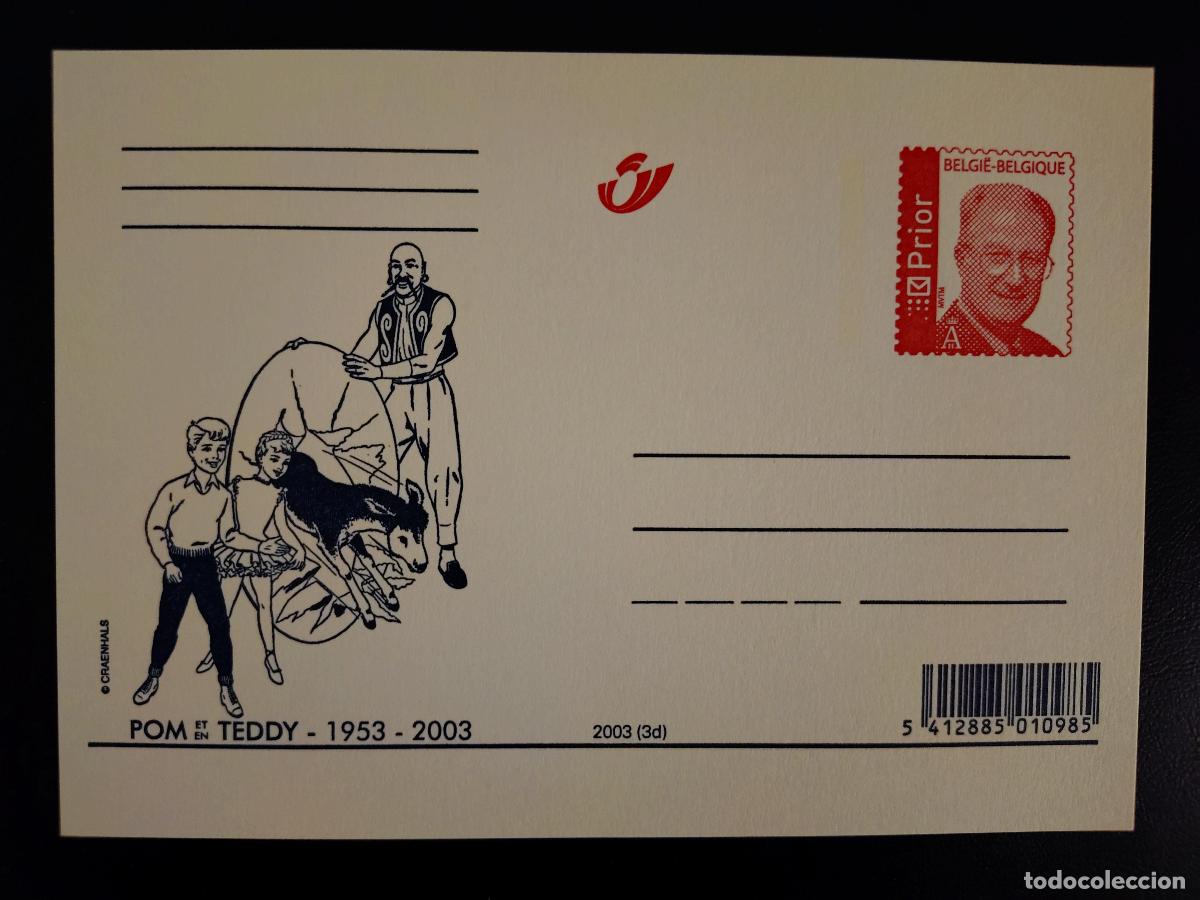 Sellos: Postal Pom Teddy 1953 2003 B&eacute;lgica Craenhals c&oacute;mic completo