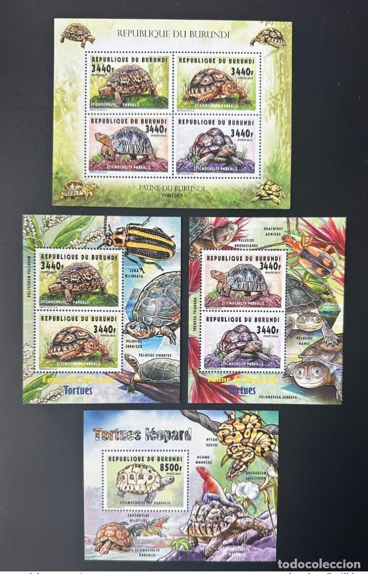 Sellos: Burundi 2014 Mi. 3426 - 3430 Bl. 448 450 Tortugas Schildkr&ouml;ten fauna