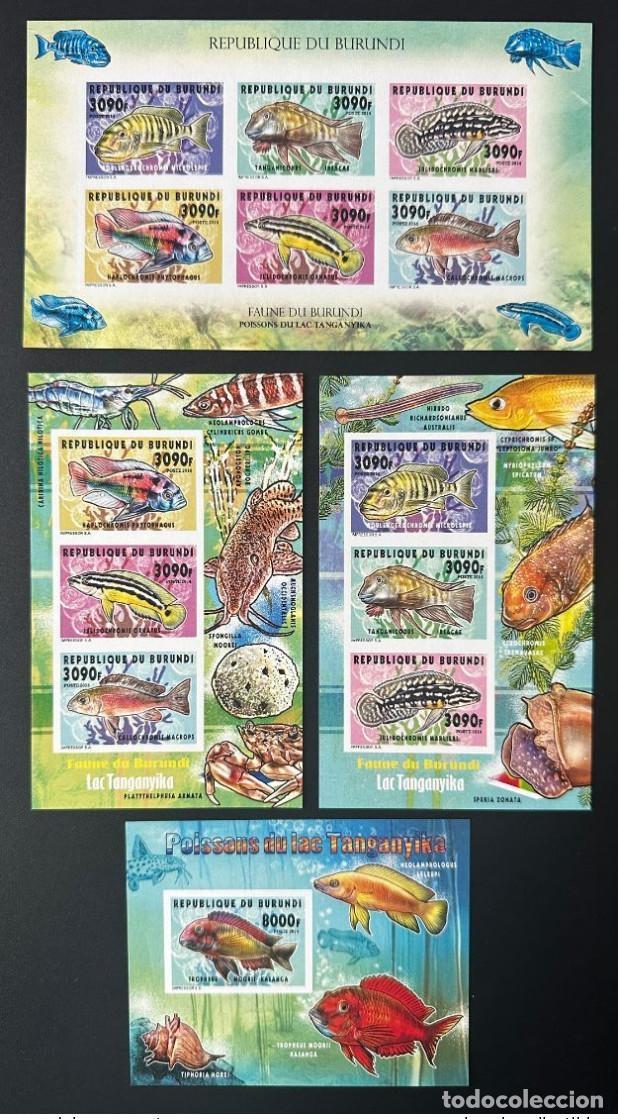 Sellos: Burundi 2014 Mi. 3408 - 3413 B Bl. 442 444 ND Fish Lake Tanganica (III)