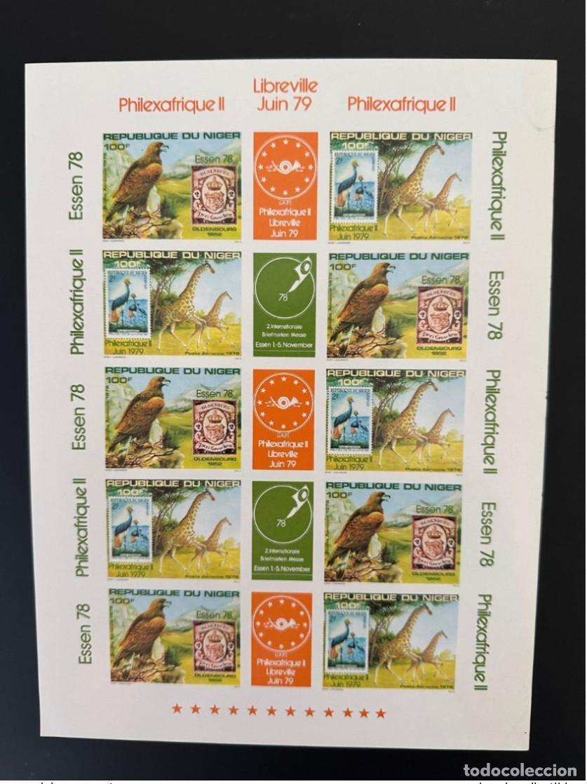 Sellos: N&iacute;ger 1978 Mi. 631 - 632 ND Philexafrica 1979 P&aacute;jaro presa jirafa raptor