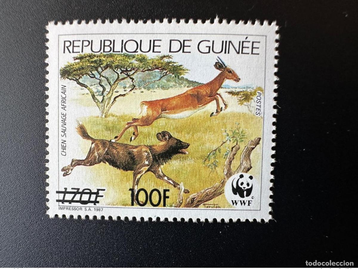 Sellos: Guinea 1991 Mi. 1323 sobrecargado WWF fauna panda perro gacela salvaje