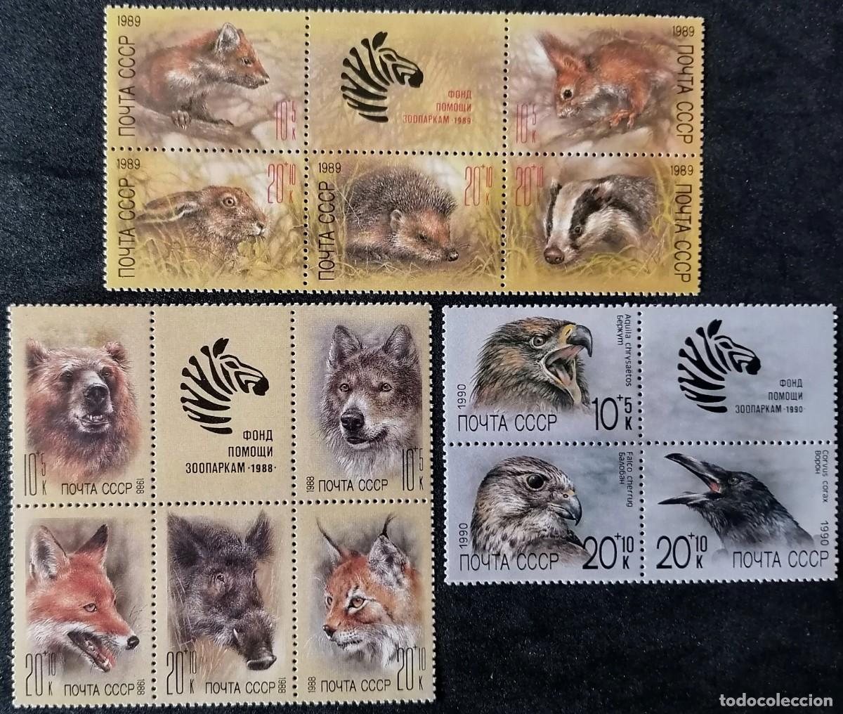 Sellos: URSS 1988 /89 / 90 - ZOOS