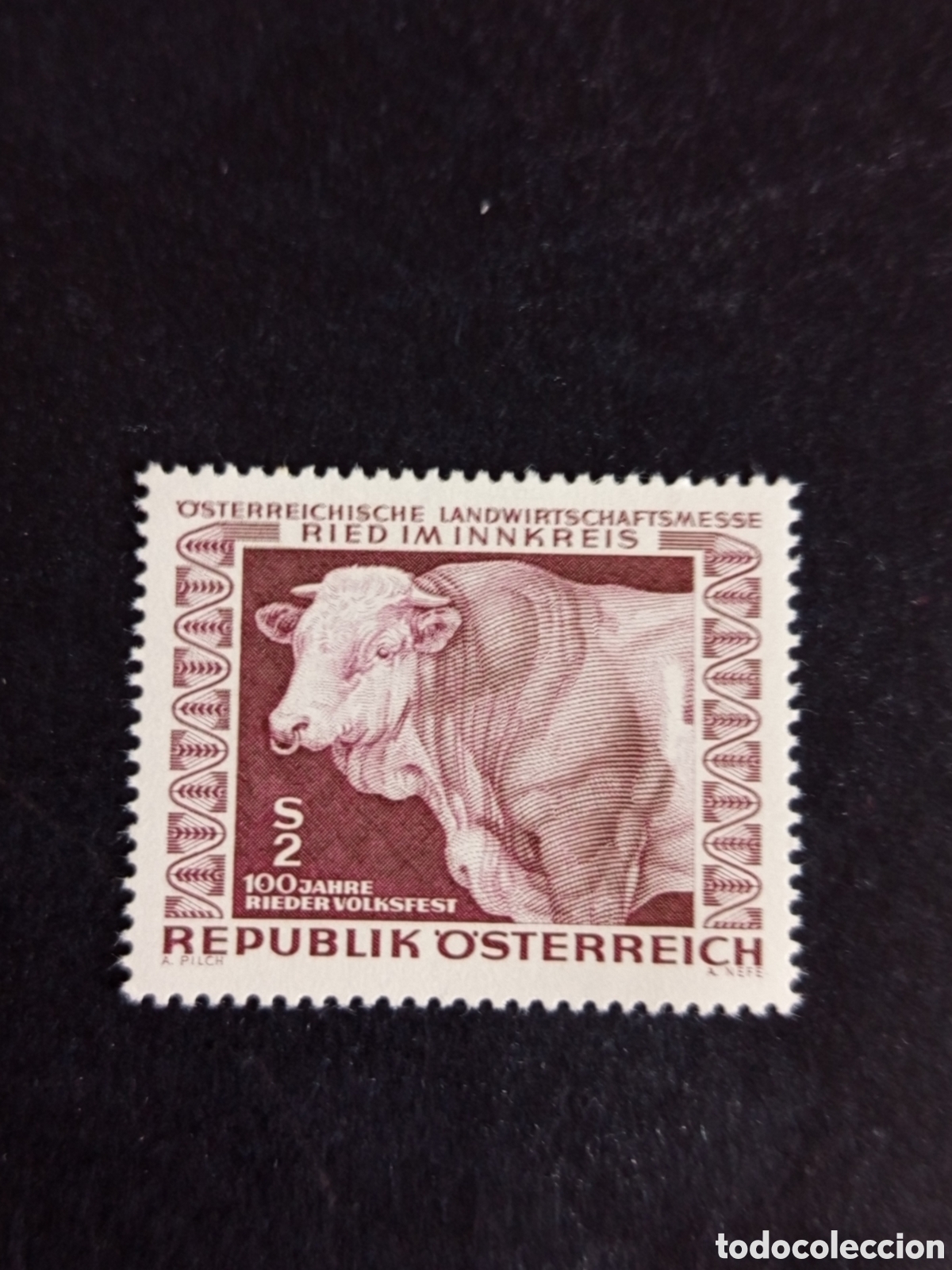 Sellos: AUSTRIA, 1967. Feria de animales: toro. Yvert 1077. Ver fotos. Pedido m&iacute;nimo 3 &euro;. Serie completa