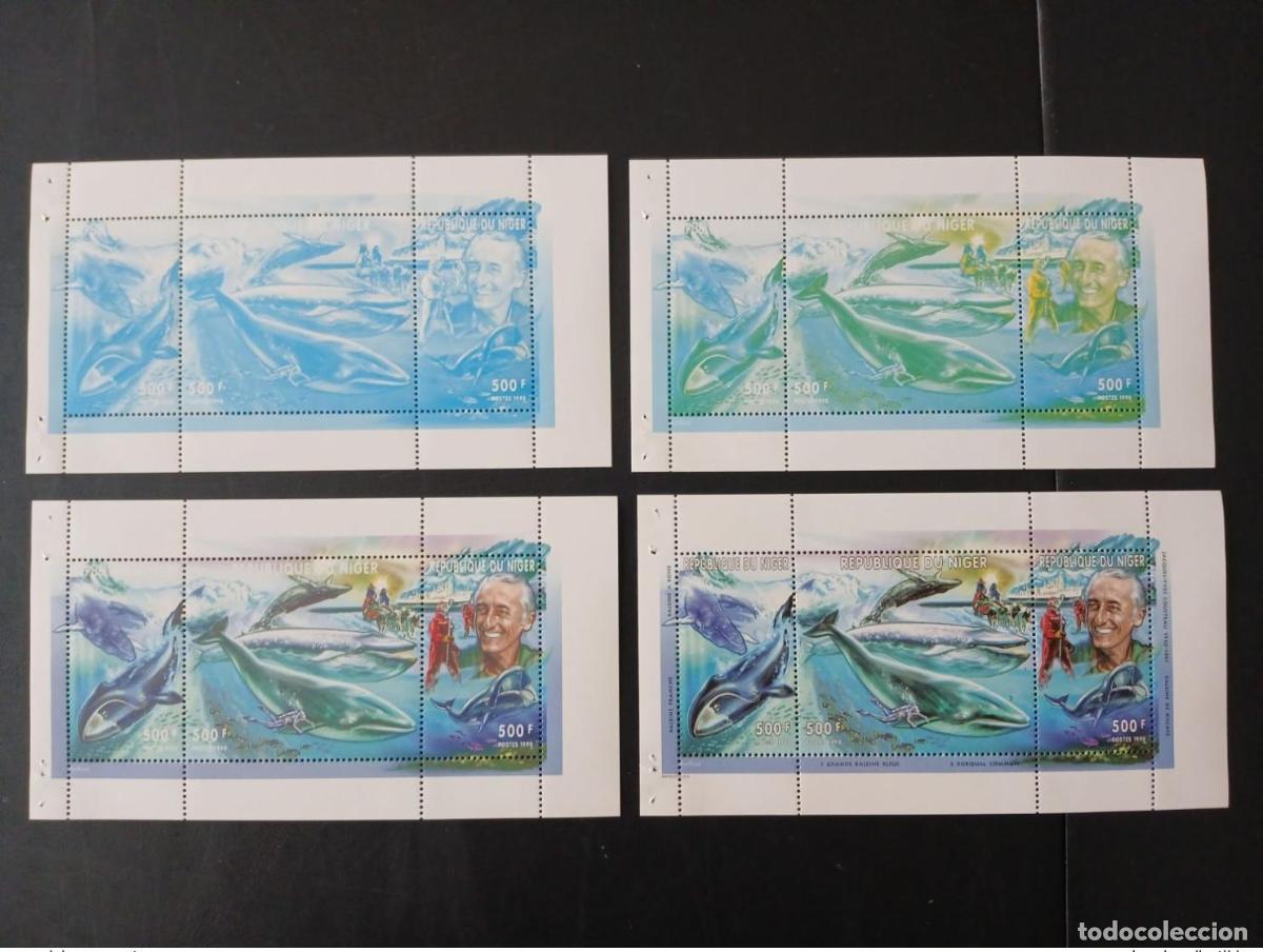 Sellos: N&iacute;ger 1998 Mi. 1620 - 1622 Cousteau Colour Essays Ballena Fauna y marina