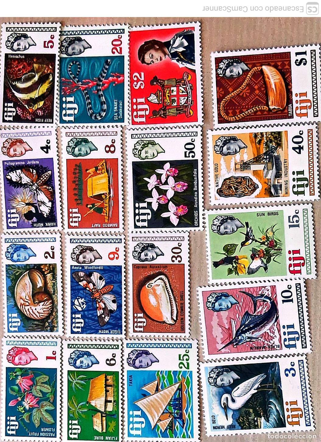 Sellos: Fiyi. 239/55 Serie b&aacute;sica: Fauna y temas diversos. Tipos de 1968 en moneda decimal 1969. Sellos nuev