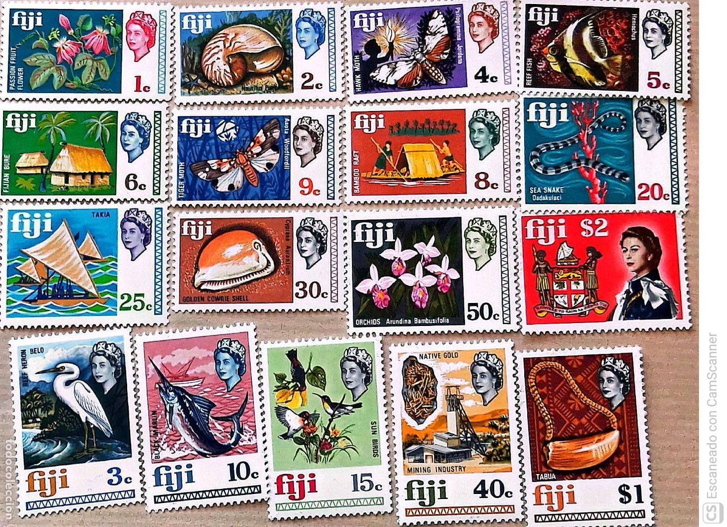 Timbres: Fiyi. 239/55 Serie b&aacute;sica: Fauna y temas diversos. Tipos de 1968 en moneda decimal 1969. Sellos nuev