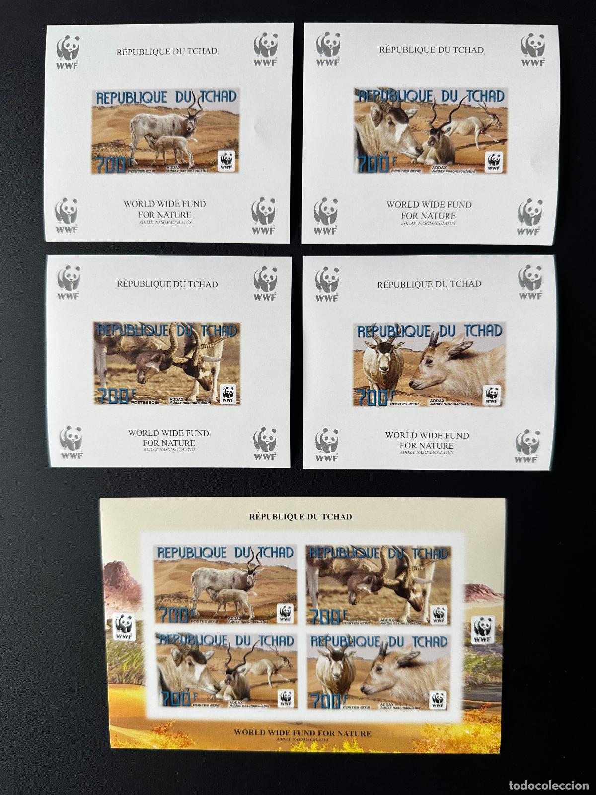 Sellos: Chad 2012 Mi. 2575 - 2578 Bl. 461 464 ND IMPERF WWF Fauna Addax Panda