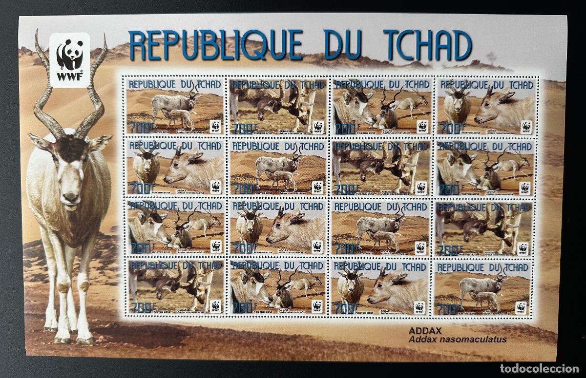 Sellos: Chad 2012 Mi. 2575 - 2578 L&aacute;mina Bogen WWF Fauna Addax Panda