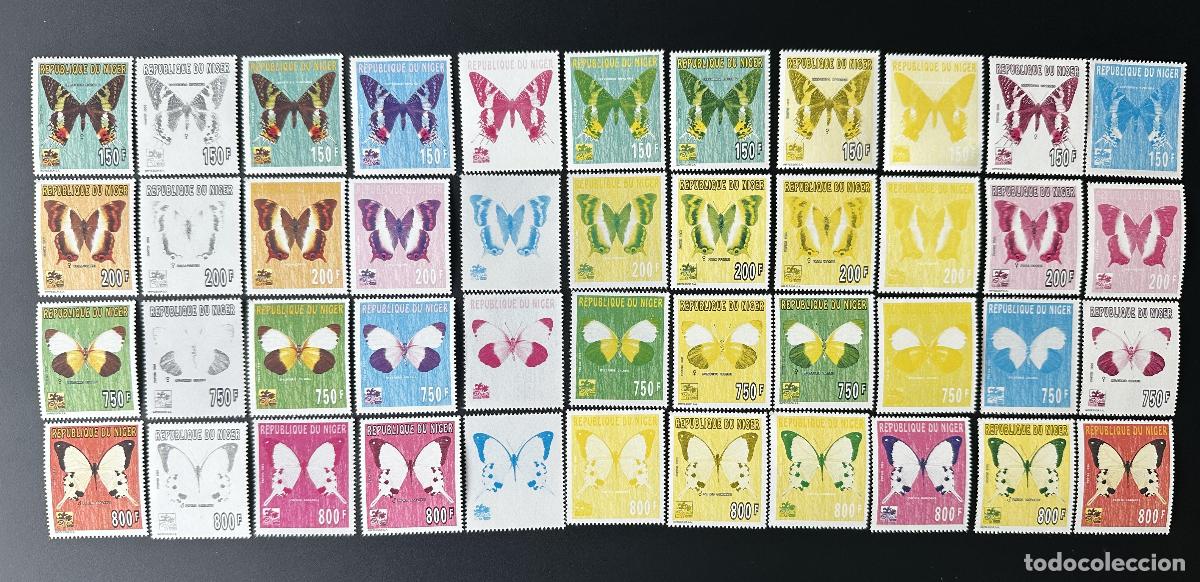 Sellos: N&iacute;ger 1996 Mi. 1186 - 1189 pruebas de color Butterflies Scouting